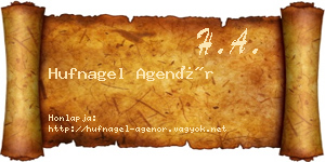 Hufnagel Agenór névjegykártya